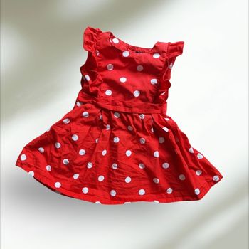 Robe rouge à pois blancs – Kiabi – 18 mois