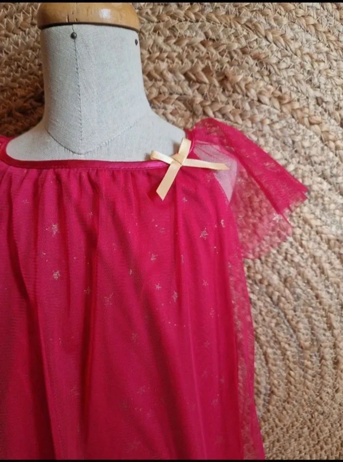 Jolie robe rose à motifs étoiles fille tex 36 mois - photo numéro 3