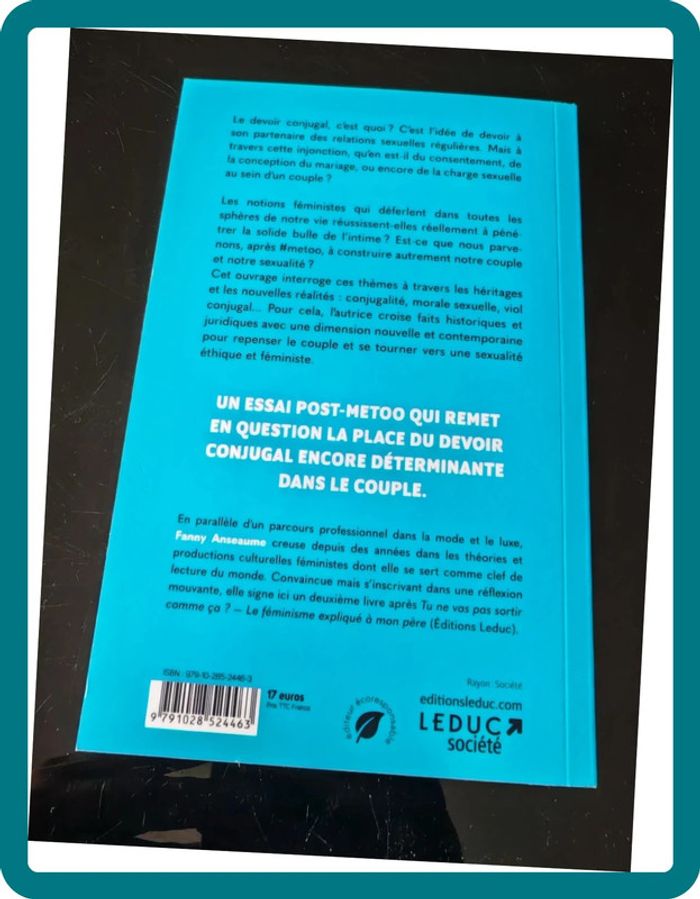 Le devoir conjugal - Fanny Anseaume | Essai féministe, état neuf - photo numéro 2