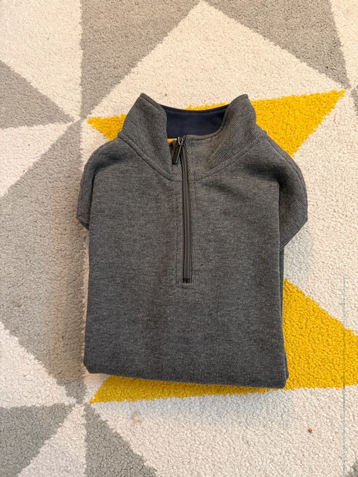 Pull 1/4 zip Burton of London gris Taille S