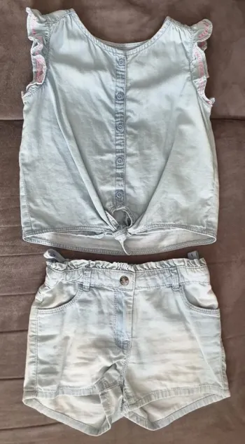 Ensemble couleur jean (léger) été 6 ans