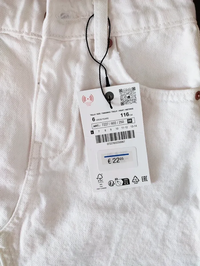 Jupe mi-longue en jean blanc – Zara | Taille 6 ans - photo numéro 2