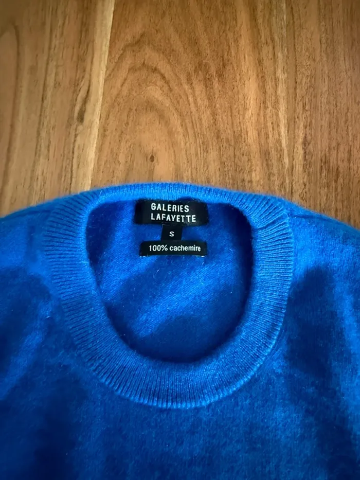 Pull cachemire bleu électrique Galeries Lafayette - photo numéro 5