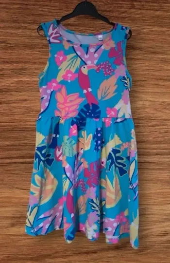 🌈 Robe tropicale colorée – Taille 116 🌈