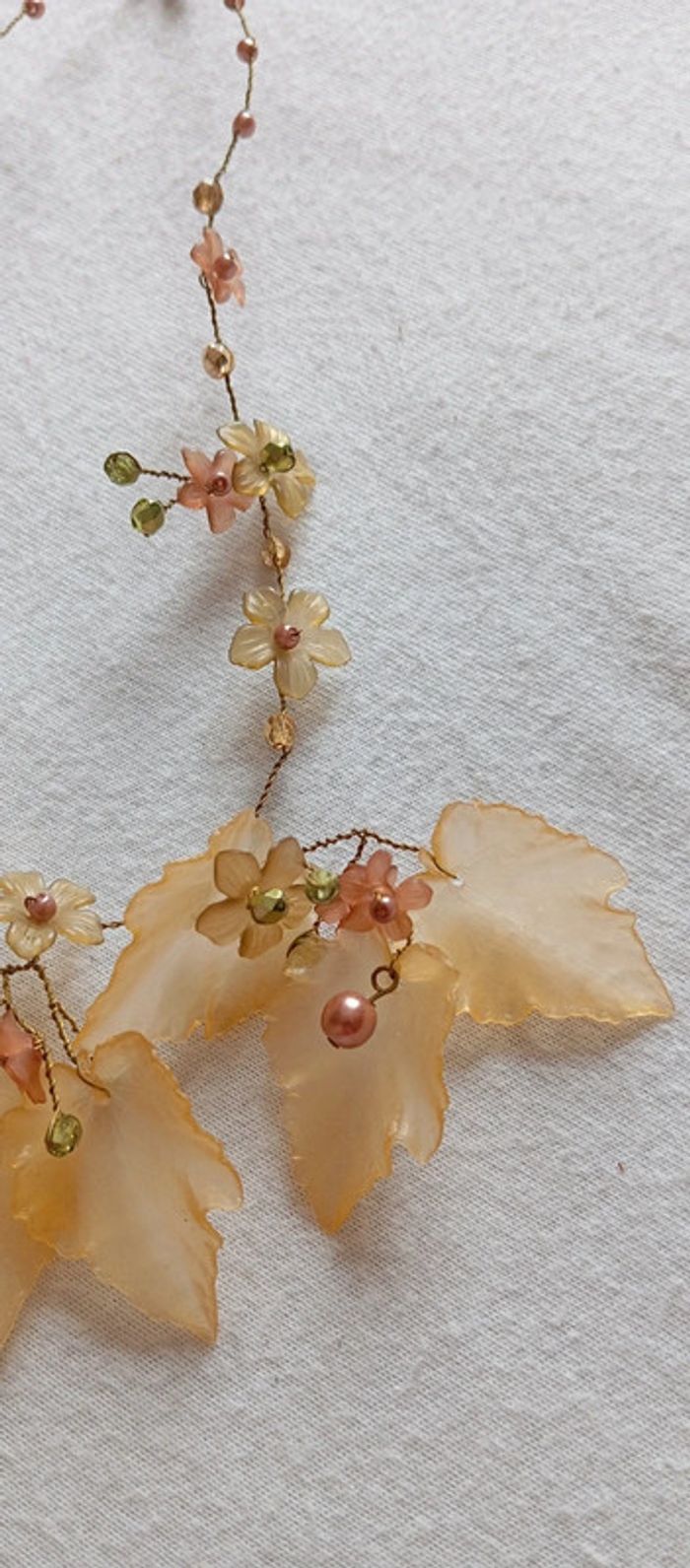 Collier feuilles et fleurs vintage - photo numéro 3