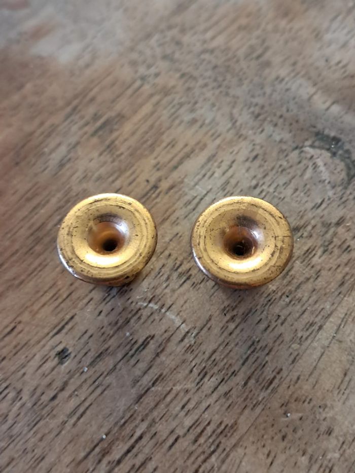 2 boutons de col dorés et nacrés - photo numéro 2