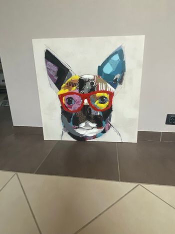 Cadre chien multicolore