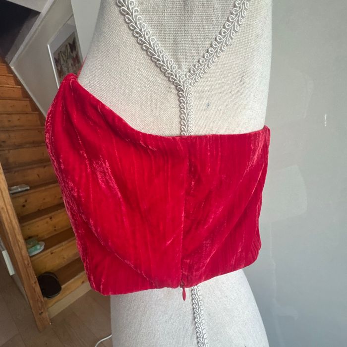 Bustier rouge velours - photo numéro 2