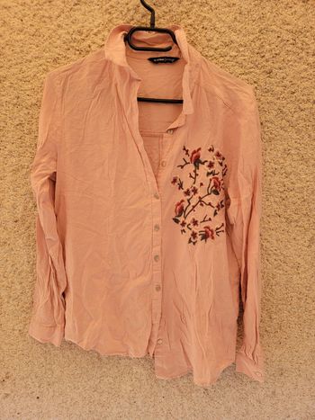 Chemisier à motif broder fleurs vintage élégant chic grunge