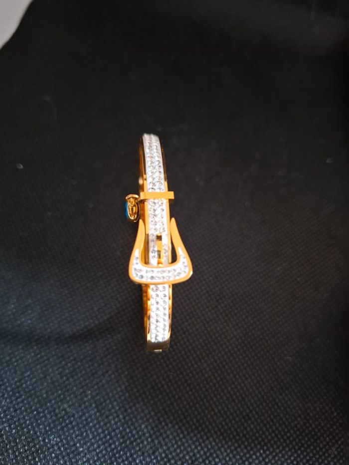 Bracelet acier inoxydable neuf avec etiquette motif œil. rigide - photo numéro 3