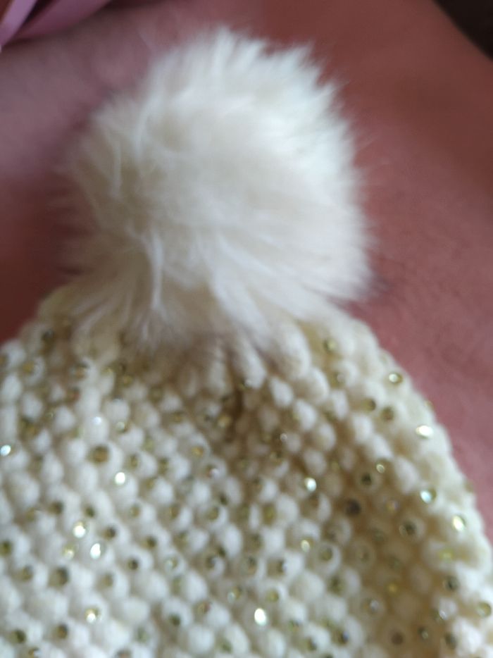 Bonnet  strass creme - photo numéro 4