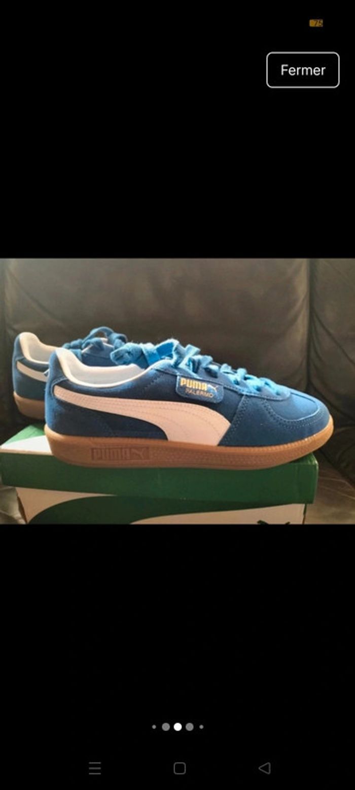 Baskets Puma Palermo bleues électriques neuves - photo numéro 7
