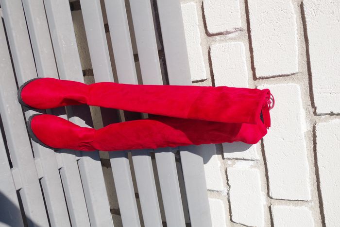 Bottes Cuissardes Lacets rouge T39 - photo numéro 3