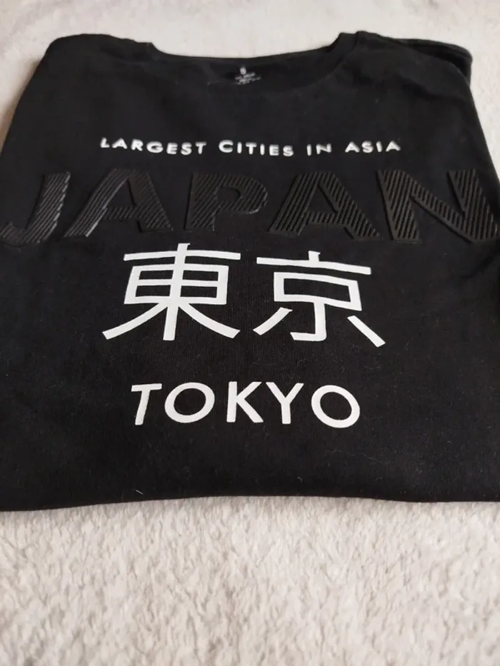 T-shirt manches longues Kiabi noir Japan - photo numéro 3
