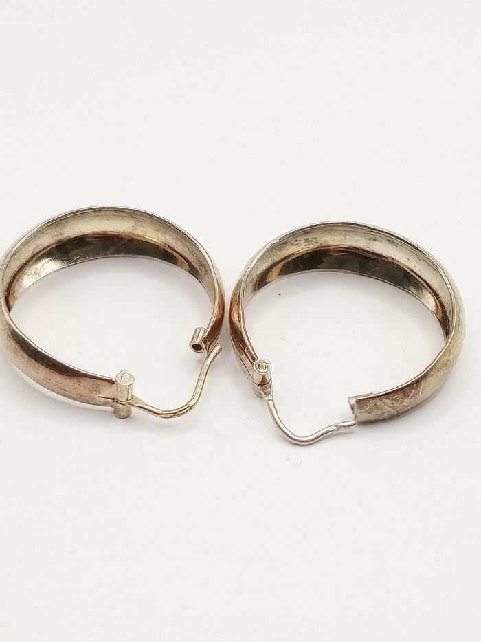 Orecchini cerchio argento dorato color oro giallo, placcato 18 kt? Stile gitana - photo numéro 5