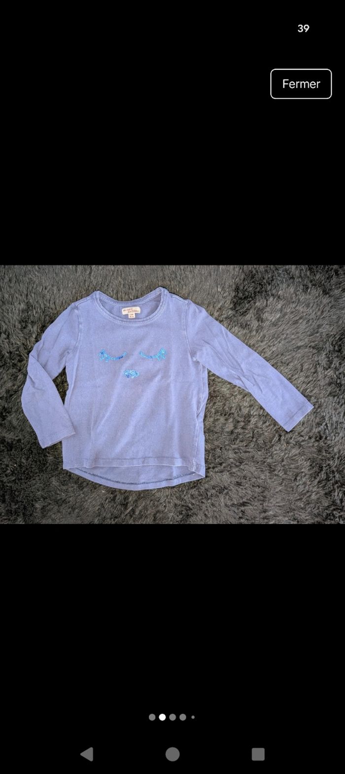 T-shirt manches longues fille 3 ans DPAM - photo numéro 2