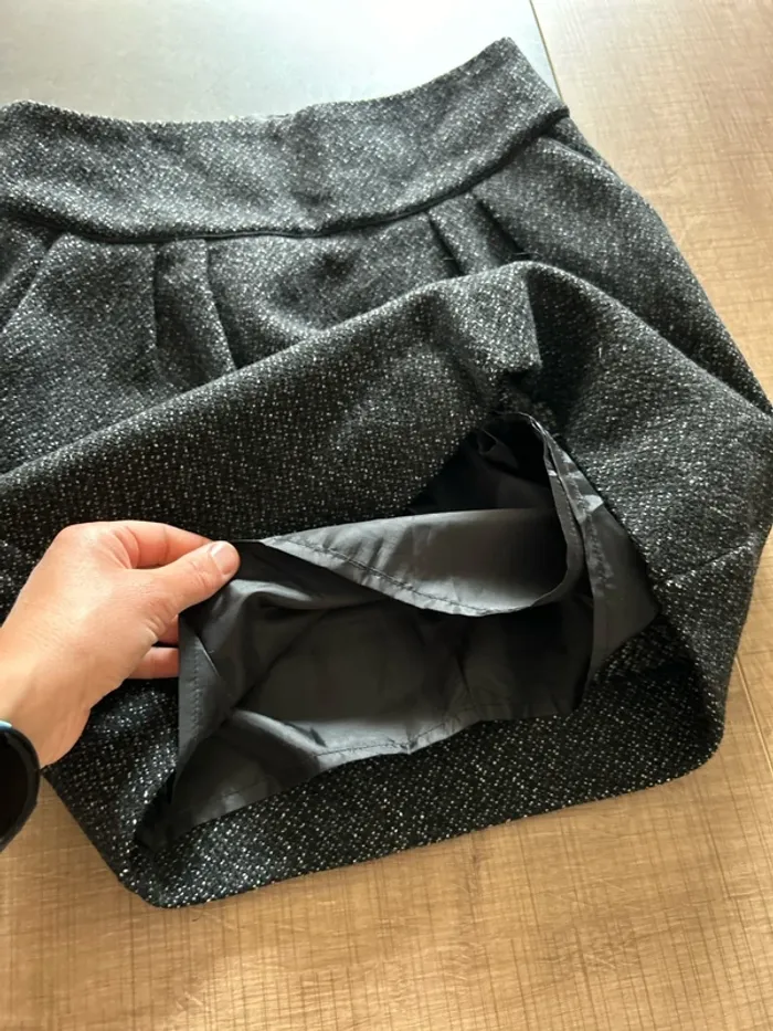 Jupe en laine noir femme, promod, taille 36 - photo numéro 3