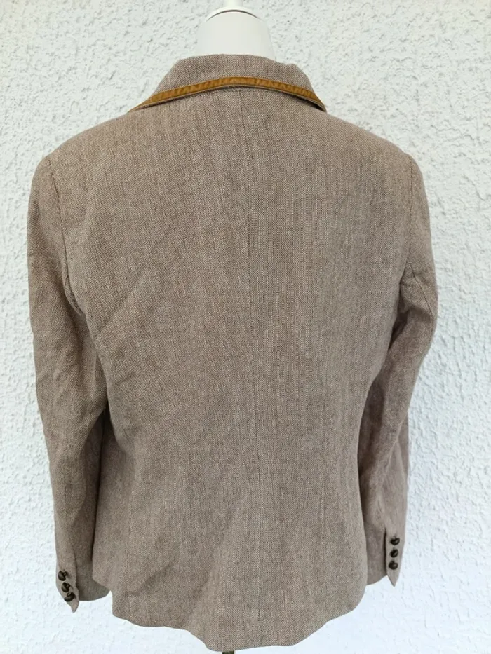 Veste blazer vintage avec laine beige Together taille 46 - photo numéro 6