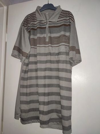 Polo fin rayé à manches courtes taille XXL
