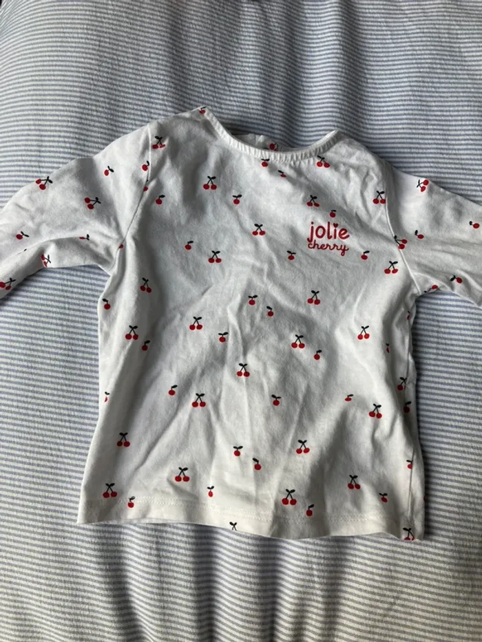 T-shirt blanc manches longues 9 mois