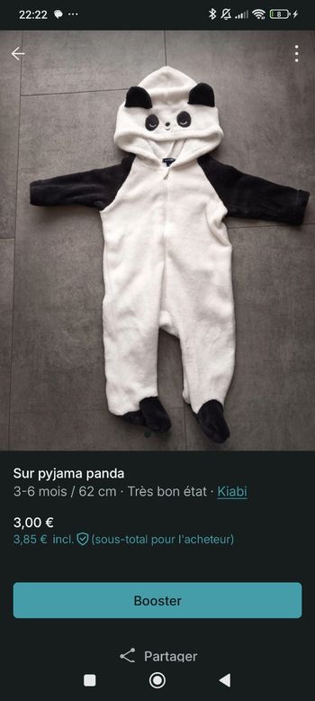 Sur pyjama panda 