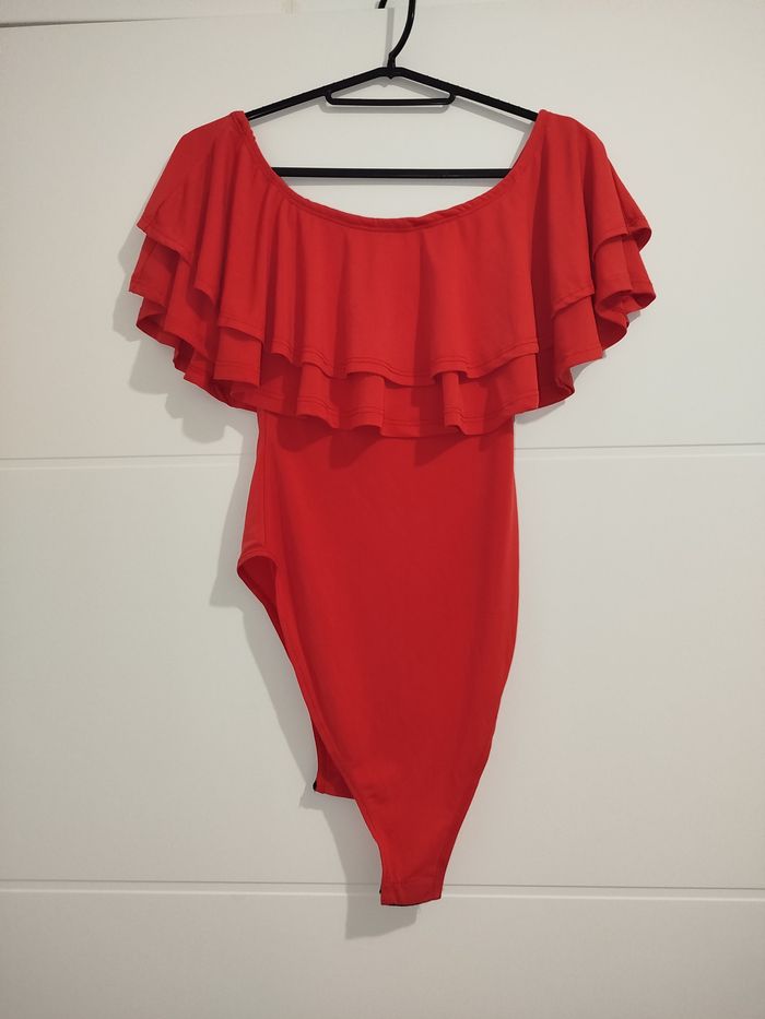 Body rouge volanté- New Look- Taille S - photo numéro 2