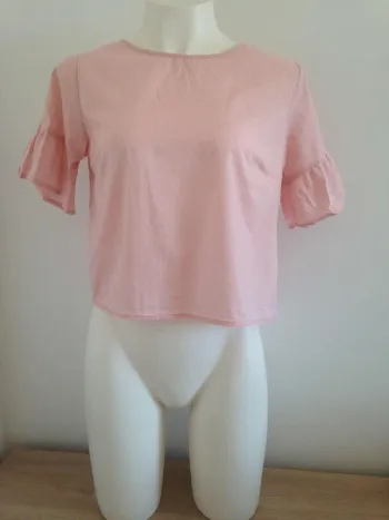 Blouse col rond manches courtes classique S 36 Gémo