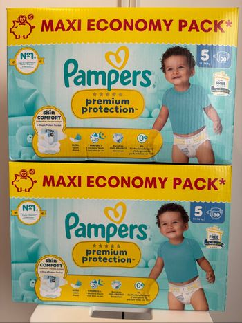 160 couches Pampers premium protection taille 5
