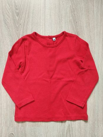 T-shirt manches longues rouge fille 18 mois