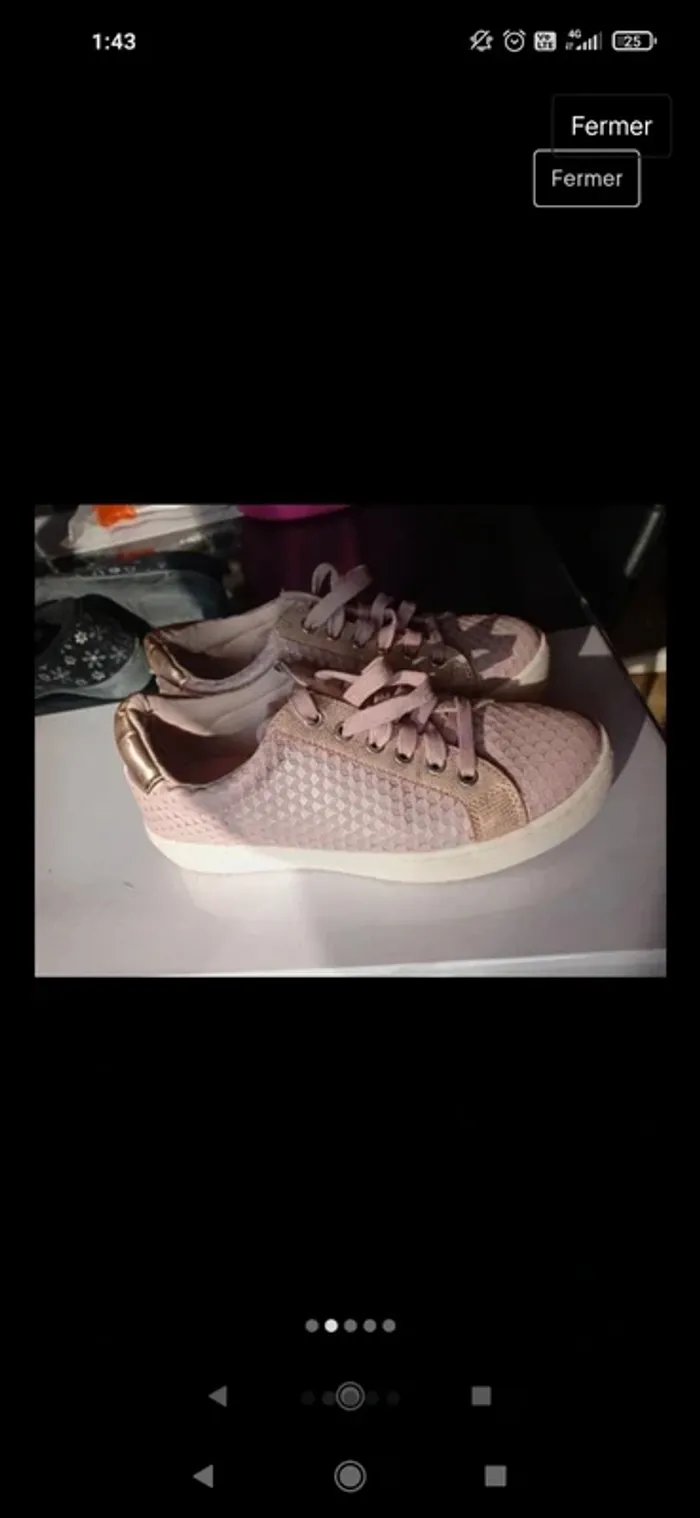 Chaussures basket rose avec effet - photo numéro 3