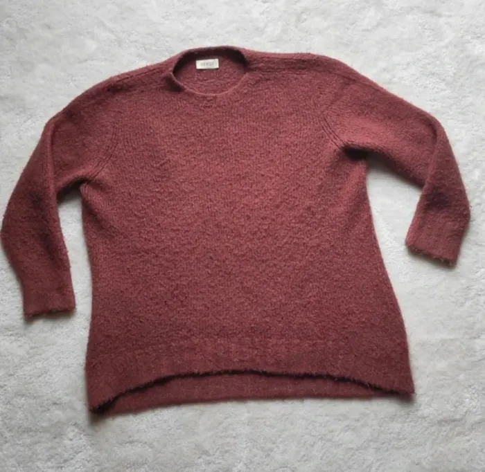 Pull Senes L tout doux, duveteux, cocoon, couleur bois de rose - photo numéro 4