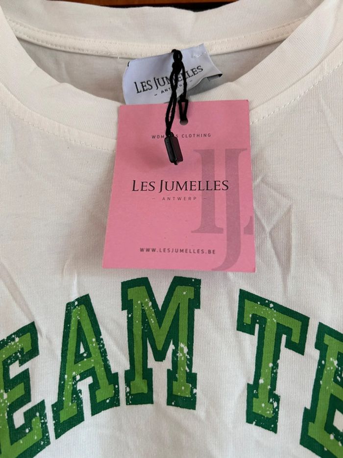 T-shirt blanc/vert Les Jumelles - photo numéro 2