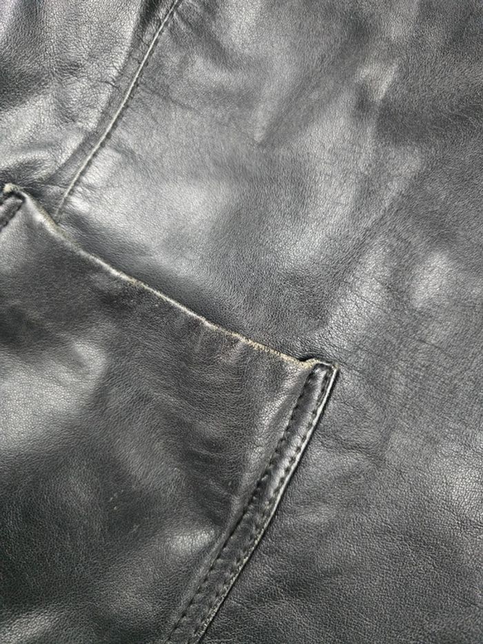 Veste cuir vintage noir homme taille 42 bon état - photo numéro 2