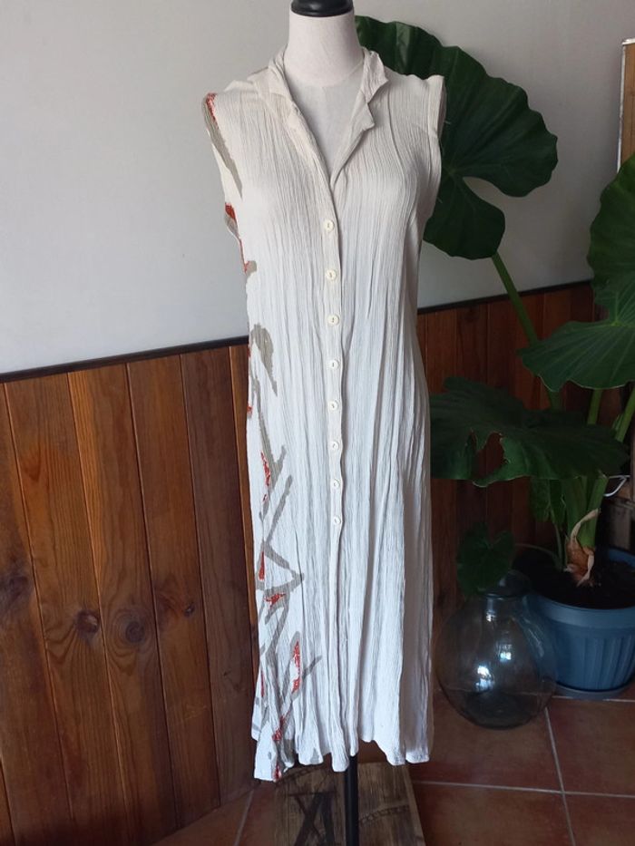 Robe longue boutonnée devant