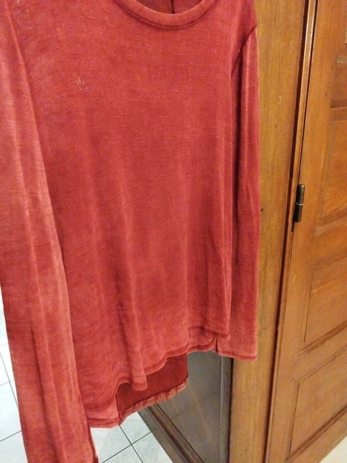 T-shirt top bordeaux sequin nœud dos y2k L/40 - photo numéro 10