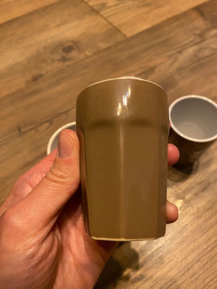 Lot 4 tasses café brun/vanille - photo numéro 2