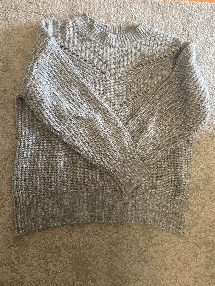 Pull en laine gris - photo numéro 3