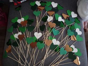 Lot 100 pics coeur mariage vert doré 