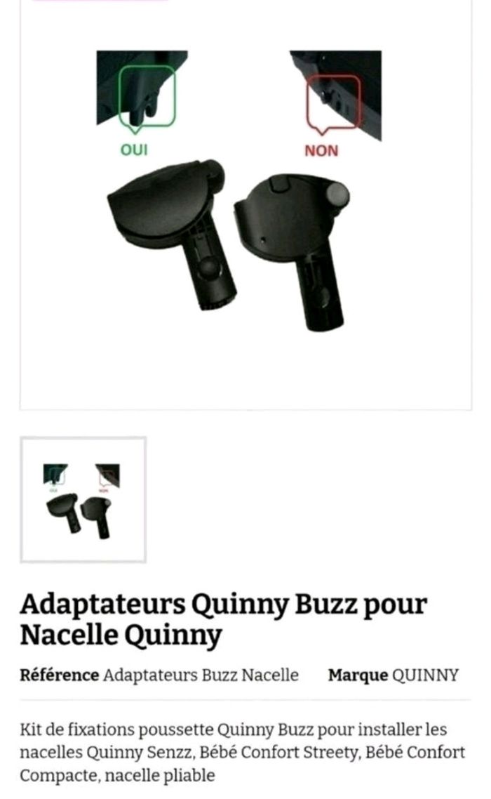 Adaptateur poussette Quinny Buzz Nacelle - photo numéro 3
