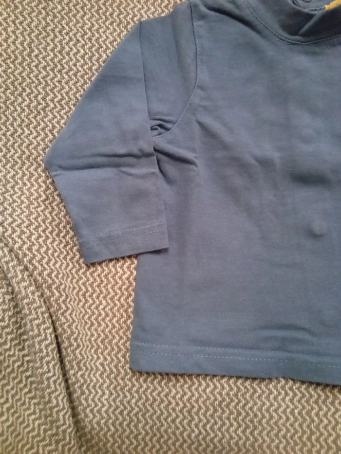 T-shirt manche longue bleu T.12 mois - Culbuto - photo numéro 4