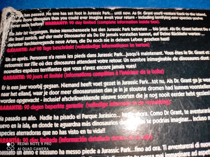 Jurassic Park 2 super Nintendo - photo numéro 3