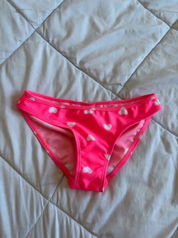 Bas de maillot de bain fille ados rose à motif cœur blanc taille 12 ans neuf