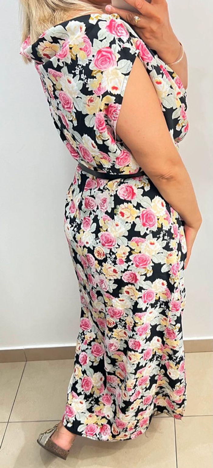 Robe longue fendu imprimée fleurs Taille 42 - photo numéro 7