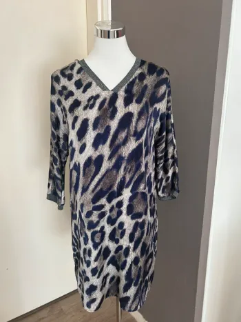 One step robe bleue, imprimer léopard femme, taille 38
