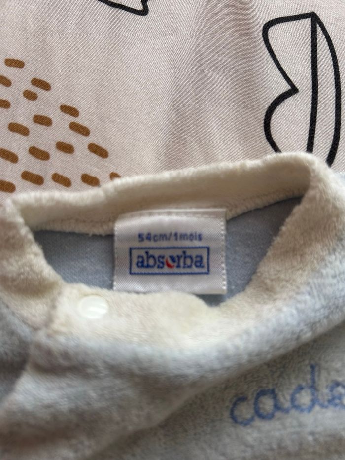 Pyjama bleu ciel taille 54cm/1 mois - photo numéro 4