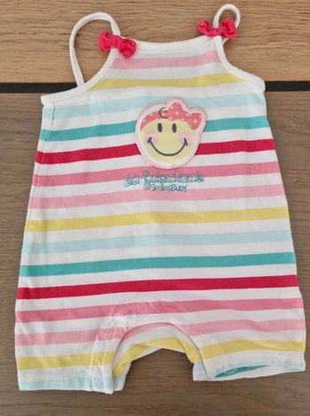 Grenouillère multicolore smiley baby 6 mois en très bon état