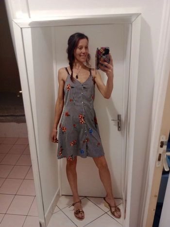 Robe femme 38 rayée avec fleurs c71