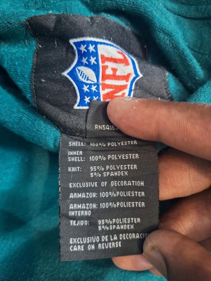 Veste epaisse à capuche nfl réversible homme / vert et gris taille L / brodé 244 - photo numéro 20