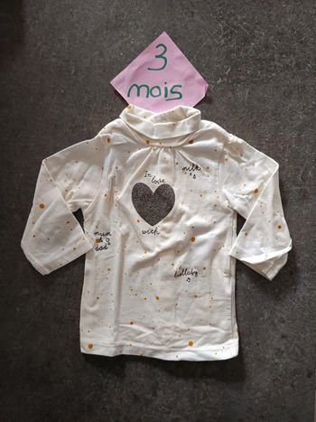 Sous pull coeur 3 mois