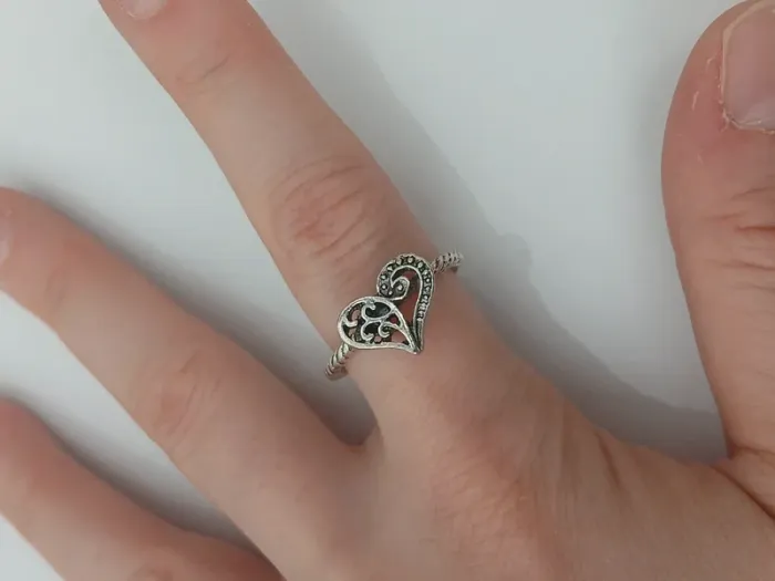 Bague argentée tendance en acier inoxydable